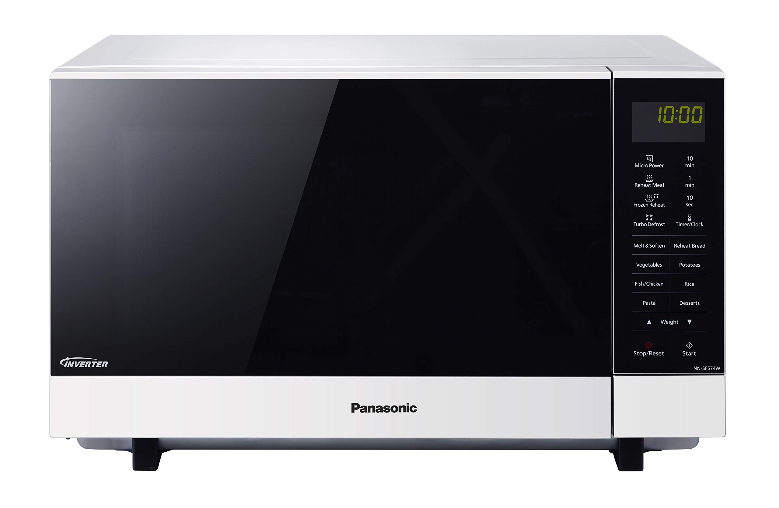 Panasonic 27L 1000W Flatbed Inverter Microwave Oven, White (NN